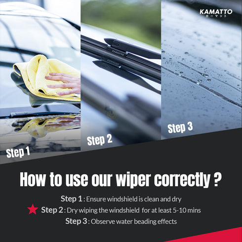 Kamatto Wiper Toyota Ipsum XM20 (2001-2010) Hydrophobic Silicone Water Repelling Coating