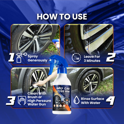 KAXX Car Tyre Rim Cleaner 300ml | Removes Rust & Brake Dust | Colour Changing Formula, Deep Clean
