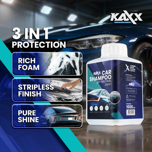 KAXX pH-Neutral Car Shampoo 1000ml | Safe for Coating & PPF | Rich Foam Gloss Booster