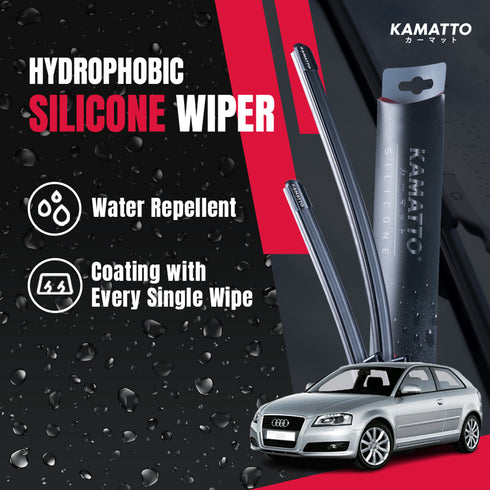 Kamatto Wiper Audi A3 Sportback 8P 3-Door (2004-2013) Hydrophobic Silicone Water Repelling Coating