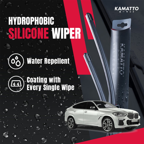 Kamatto Wiper BMW X6 G06 (2020-Present) Hydrophobic Silicone Water Repelling Coating
