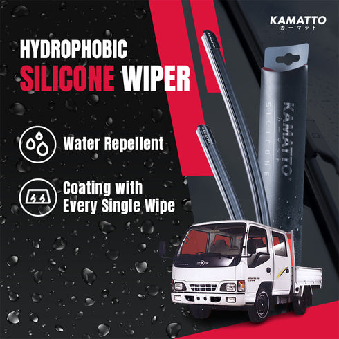 Kamatto Wiper Hicom Perkasa MTB 140 Double Cabin (1996-2011) Hydrophobic Silicone Water Repelling Coating