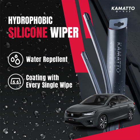 Kamatto Wiper Honda City GN2 RS Hybrid Facelift (2023-Present) Hydrophobic Silicone Water Repelling Coating