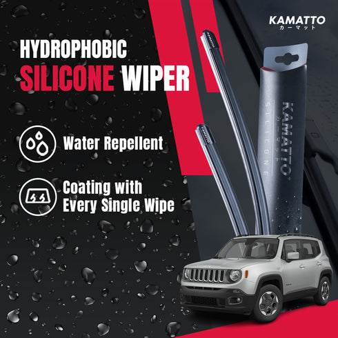Kamatto Wiper Jeep Renegade (2015-Present) Hydrophobic Silicone Water Repelling Coating