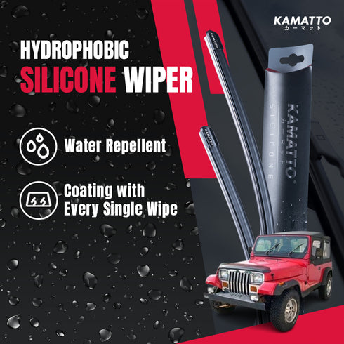 Kamatto Wiper Jeep Wrangler YJ (1986-1995) Hydrophobic Silicone Water Repelling Coating