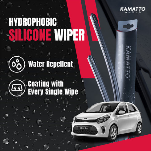 Kamatto Wiper Kia Picanto JA (2017-Present) Hydrophobic Silicone Water Repelling Coating