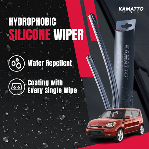 Kamatto Wiper Kia Soul (2009-2013) Hydrophobic Silicone Water Repelling Coating