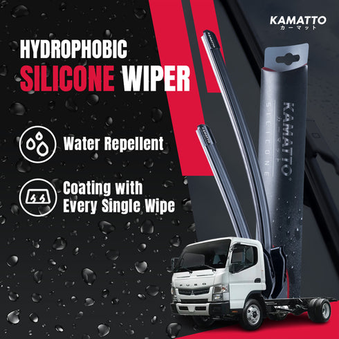 Kamatto Wiper Mitsubishi Fuso Canter 8th Gen FEA01B (2020-Present) Hydrophobic Silicone Water Repelling Coating