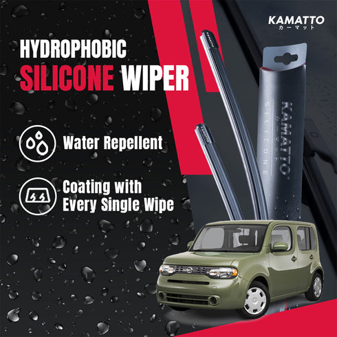 Kamatto Wiper Nissan Cube (2009-2019) Hydrophobic Silicone Water Repelling Coating