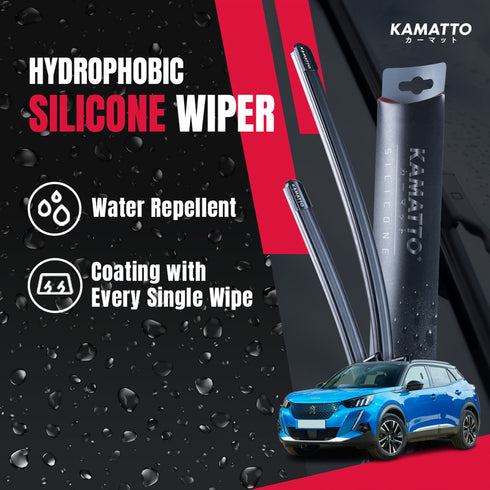 Kamatto Wiper Peugeot e-2008 (2022-Present) Hydrophobic Silicone Water Repelling Coating