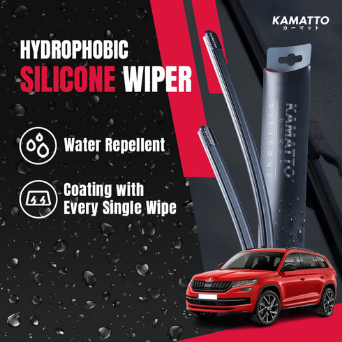 Kamatto Wiper Skoda Kodiaq 7 Seater (2016-Present) Hydrophobic Silicone Water Repelling Coating
