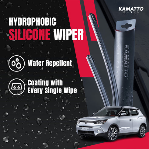 Kamatto Wiper SsangYong Tivoli (2015-Present) Hydrophobic Silicone Water Repelling Coating