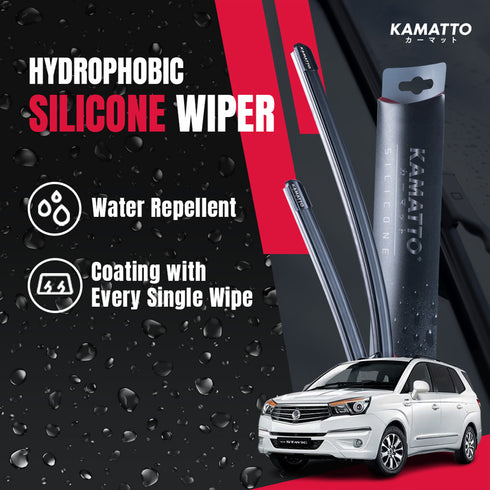 Kamatto Wiper Ssangyong Stavic 7-Seater (2012-2019) Hydrophobic Silicone Water Repelling Coating
