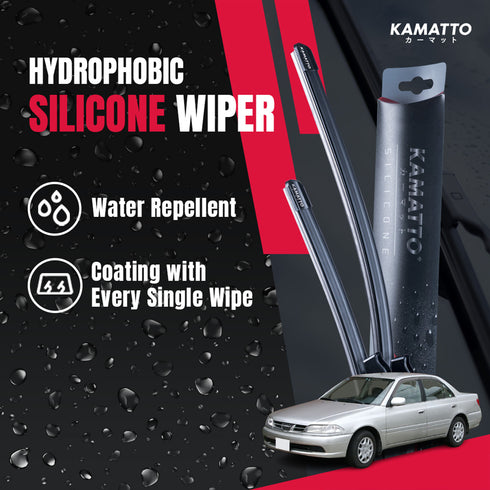 Kamatto Wiper Toyota Carina T210 series (1996-2001) Hydrophobic Silicone Water Repelling Coating