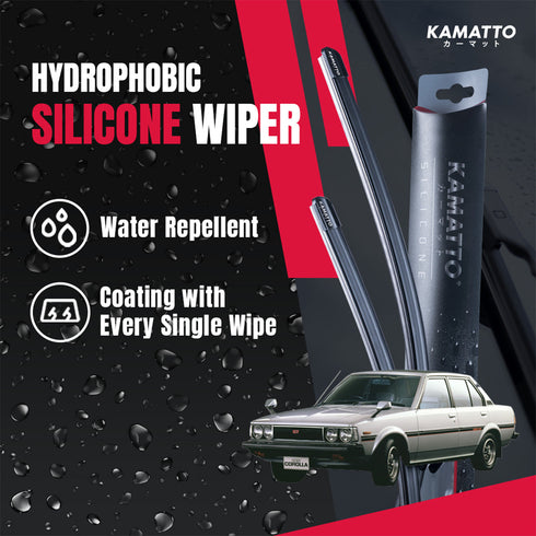 Kamatto Wiper Toyota Corolla KE70 Sedan (1979-1987) Hydrophobic Silicone Water Repelling Coating