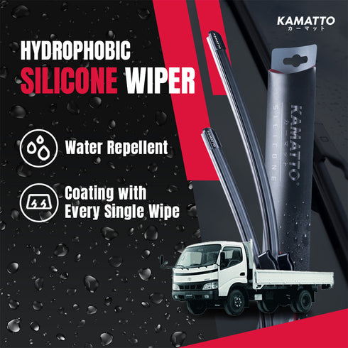 Kamatto Wiper Toyota Dyna/ToyoAce BU346 Single Cabin (1999-2011) Hydrophobic Silicone Water Repelling Coating