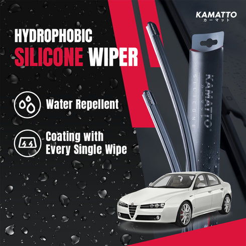 Kamatto Wiper Alfa Romeo 159 (2011-2015) Hydrophobic Silicone Water Repelling Coating