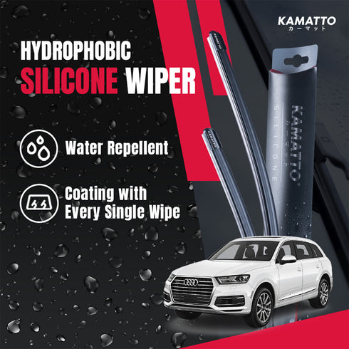 Kamatto Wiper Audi Q7 SQ7 SUV (2015-Present) Hydrophobic Silicone Water Repelling Coating