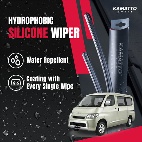 Kamatto Wiper Daihatsu GranMax (2018-Present) Hydrophobic Silicone Water Repelling Coating