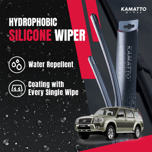 Kamatto Wiper Ford Everest (2003-2015) Hydrophobic Silicone Water Repelling Coating