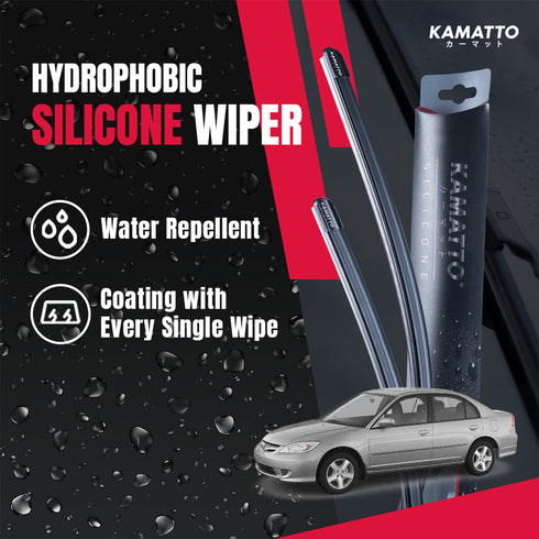 Kamatto Wiper Honda Civic ES/S5G (2000-2005) Hydrophobic Silicone Water Repelling Coating