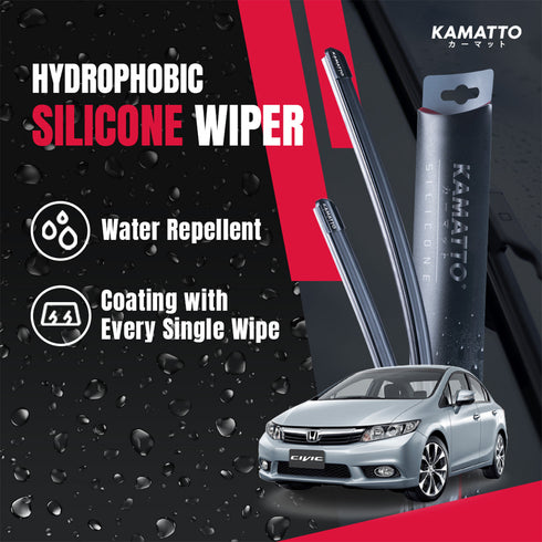 Kamatto Wiper Honda Civic FB (2011-2017) Hydrophobic Silicone Water Repelling Coating
