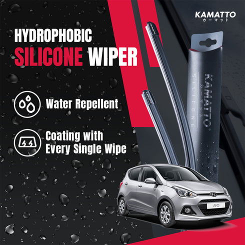Kamatto Wiper Hyundai i10 (2008-2017) Hydrophobic Silicone Water Repelling Coating