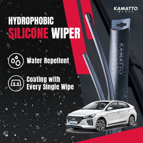 Kamatto Wiper Hyundai Ioniq (2016-2022) Hydrophobic Silicone Water Repelling Coating