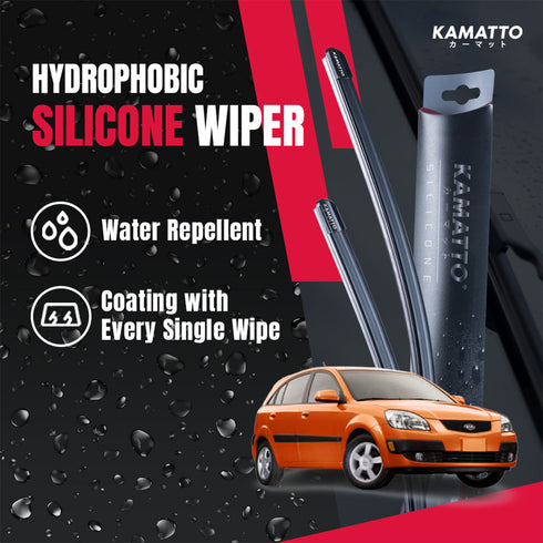 Kamatto Wiper Kia Rio Hatchback (2006-2011) Hydrophobic Silicone Water Repelling Coating