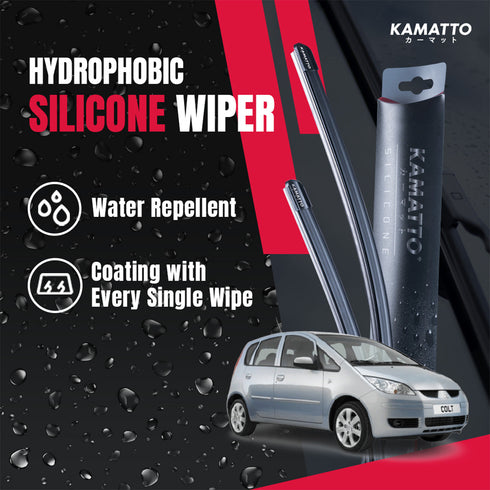 Kamatto Wiper Mitsubishi Colt Z30 (2002-2012) Hydrophobic Silicone Water Repelling Coating