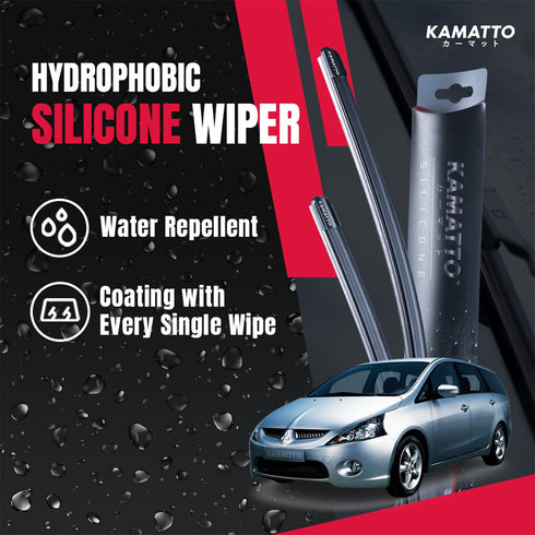 Kamatto Wiper Mitsubishi Grandis (2003-2011) Big HookHydrophobic Silicone Water Repelling Coating