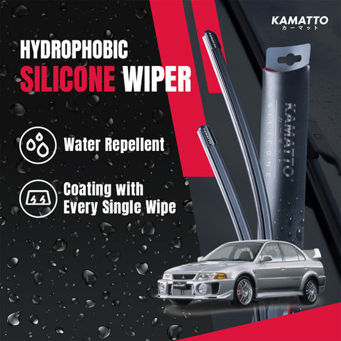 Kamatto Wiper Mitsubishi Lancer Evo (1997-2001) Hydrophobic Silicone Water Repelling Coating