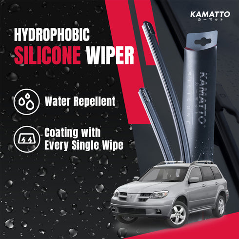 Kamatto Wiper Mitsubishi Outlander (2001-2007) Hydrophobic Silicone Water Repelling Coating