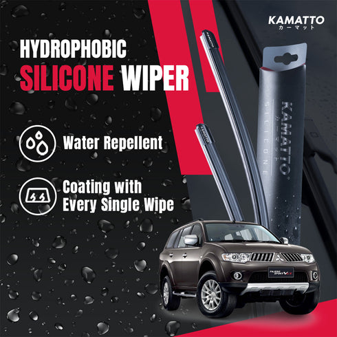 Kamatto Wiper Mitsubishi Pajero (2009-2017) Hydrophobic Silicone Water Repelling Coating