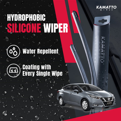 Kamatto Wiper Nissan Almera N18 (2020-Present) Hydrophobic Silicone Water Repelling Coating
