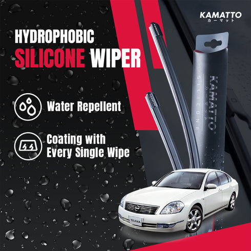 Kamatto Wiper Nissan Teana J31 (2003-2008) Hydrophobic Silicone Water Repelling Coating