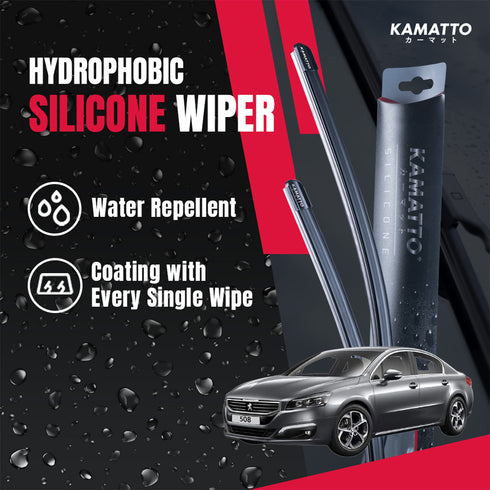 Kamatto Wiper Peugeot 508 (2012-2019) Hydrophobic Silicone Water Repelling Coating