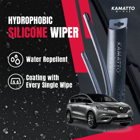 Kamatto Wiper Renault Espace MK5 (2015-2023) Hydrophobic Silicone Water Repelling Coating