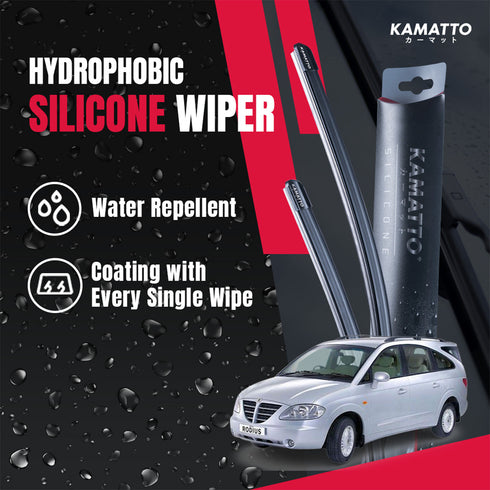 Kamatto Wiper Ssangyong Stavic (2004-2013) Hydrophobic Silicone Water Repelling Coating
