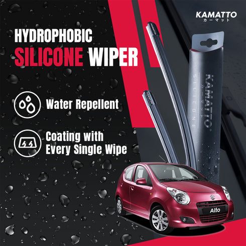 Kamatto Wiper Suzuki Alto (2009-2014) Hydrophobic Silicone Water Repelling Coating