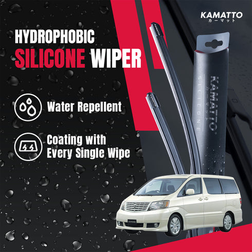 Kamatto Wiper Toyota Alphard AH10 (2002-2008) Hydrophobic Silicone Water Repelling Coating