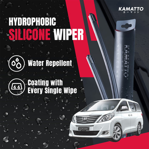 Kamatto Wiper Toyota Alphard AH20 (2008-2015) Hydrophobic Silicone Water Repelling Coating
