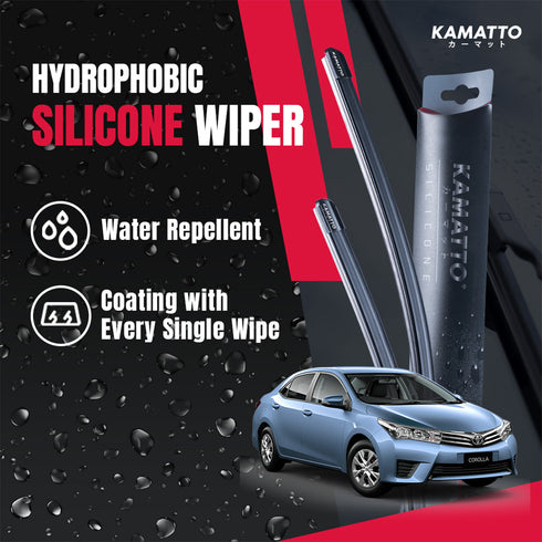 Kamatto Wiper Toyota Corolla Altis E170 (2014-2019) Hydrophobic Silicone Water Repelling Coating