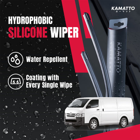 Kamatto Wiper Toyota Hiace (2005-Present) Hydrophobic Silicone Water Repelling Coating
