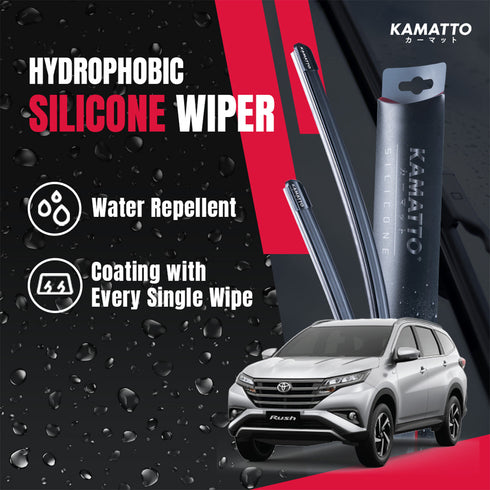 Kamatto Wiper Toyota Rush (2018-Present) Hydrophobic Silicone Water Repelling Coating
