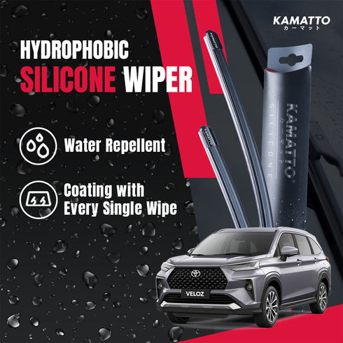 Kamatto Wiper Toyota Veloz W100 (2021-Present) Hydrophobic Silicone Water Repelling Coating