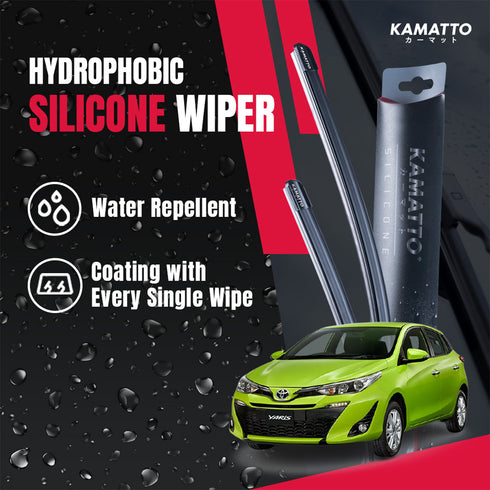 Kamatto Wiper Toyota Yaris (2018-Present) Hydrophobic Silicone Water Repelling Coating