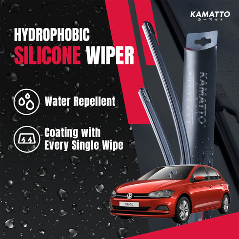 Kamatto Wiper Volkswagen Polo (MK6) 2017-Present Hydrophobic Silicone Water Repelling Coating
