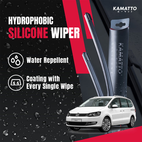Kamatto Wiper Volkswagen Sharan (2010-2022) Hydrophobic Silicone Water Repelling Coating
