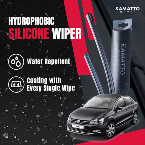 Kamatto Wiper Volkswagen Vento (2016-2022) Hydrophobic Silicone Water Repelling Coating